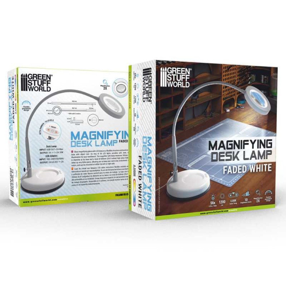 Nagyító lámpa fakófehér